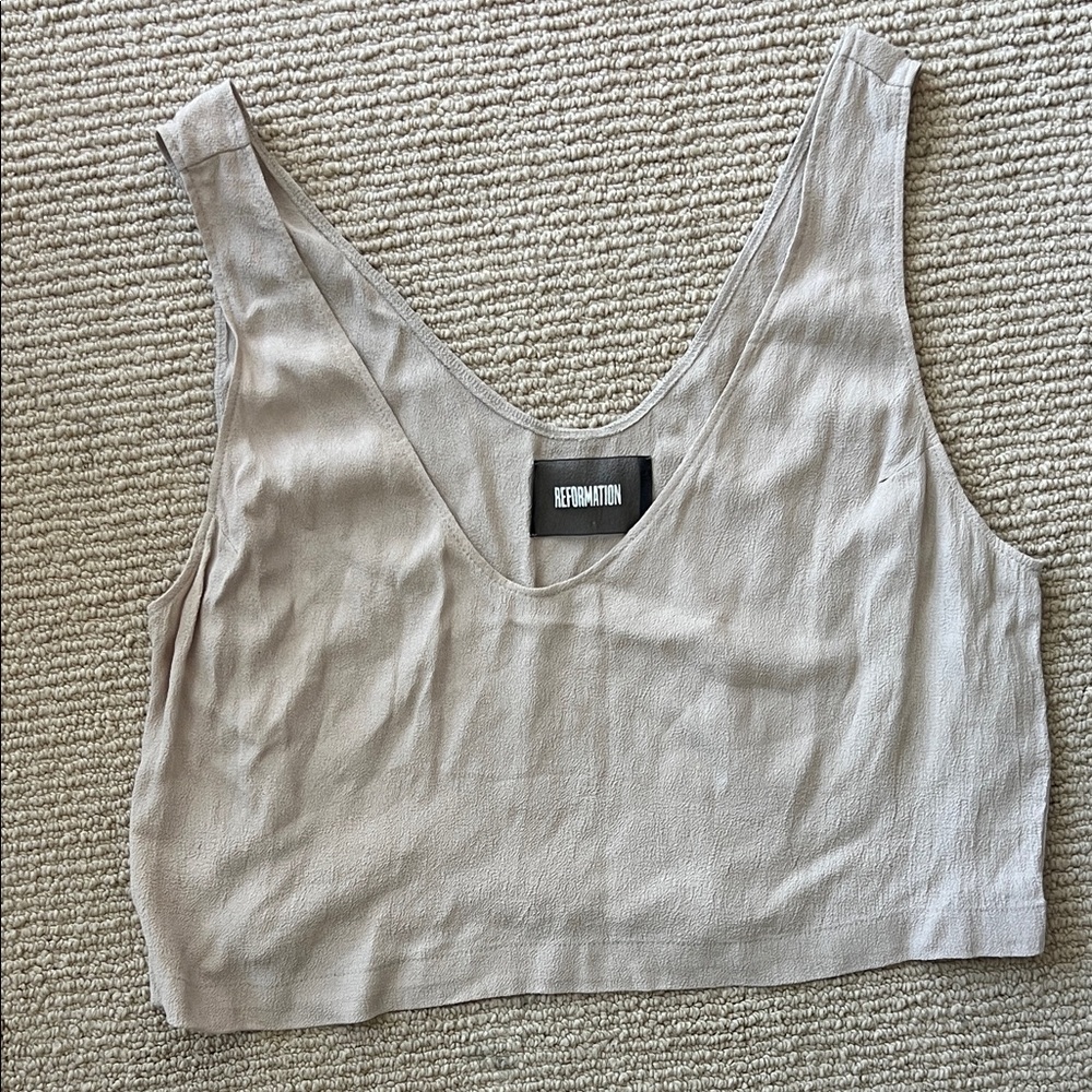 Tan Reformation Crop Tank (L)